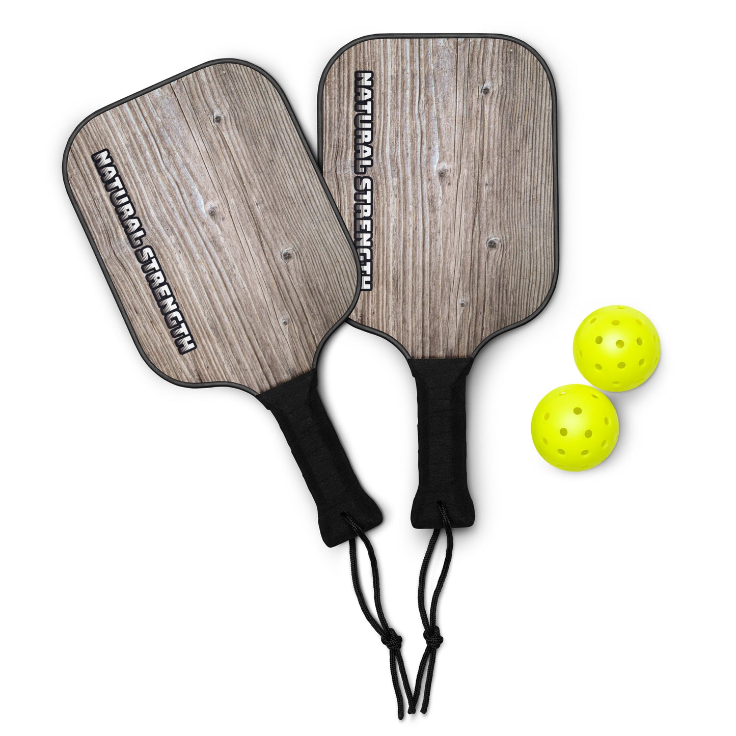 Pickleball Paddle Set with Balls and Carry Bag Wood