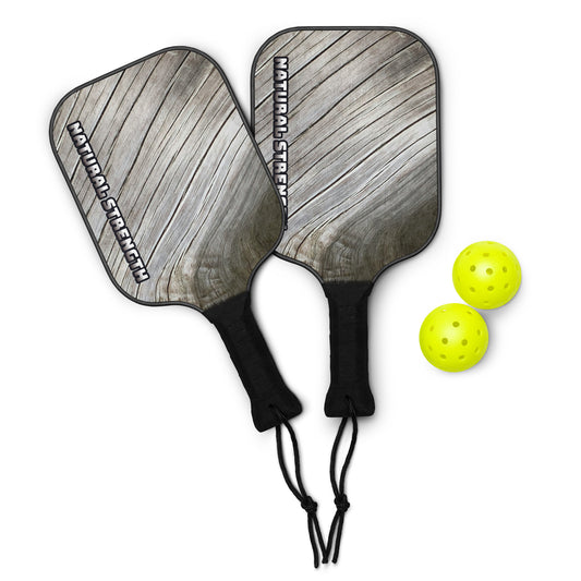 Pickleball Paddle Set with Balls and Carry Bag Beauty of Wood