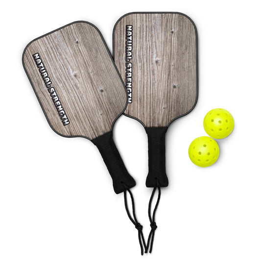 Pickleball Paddle Set with Balls and Carry Bag Wood