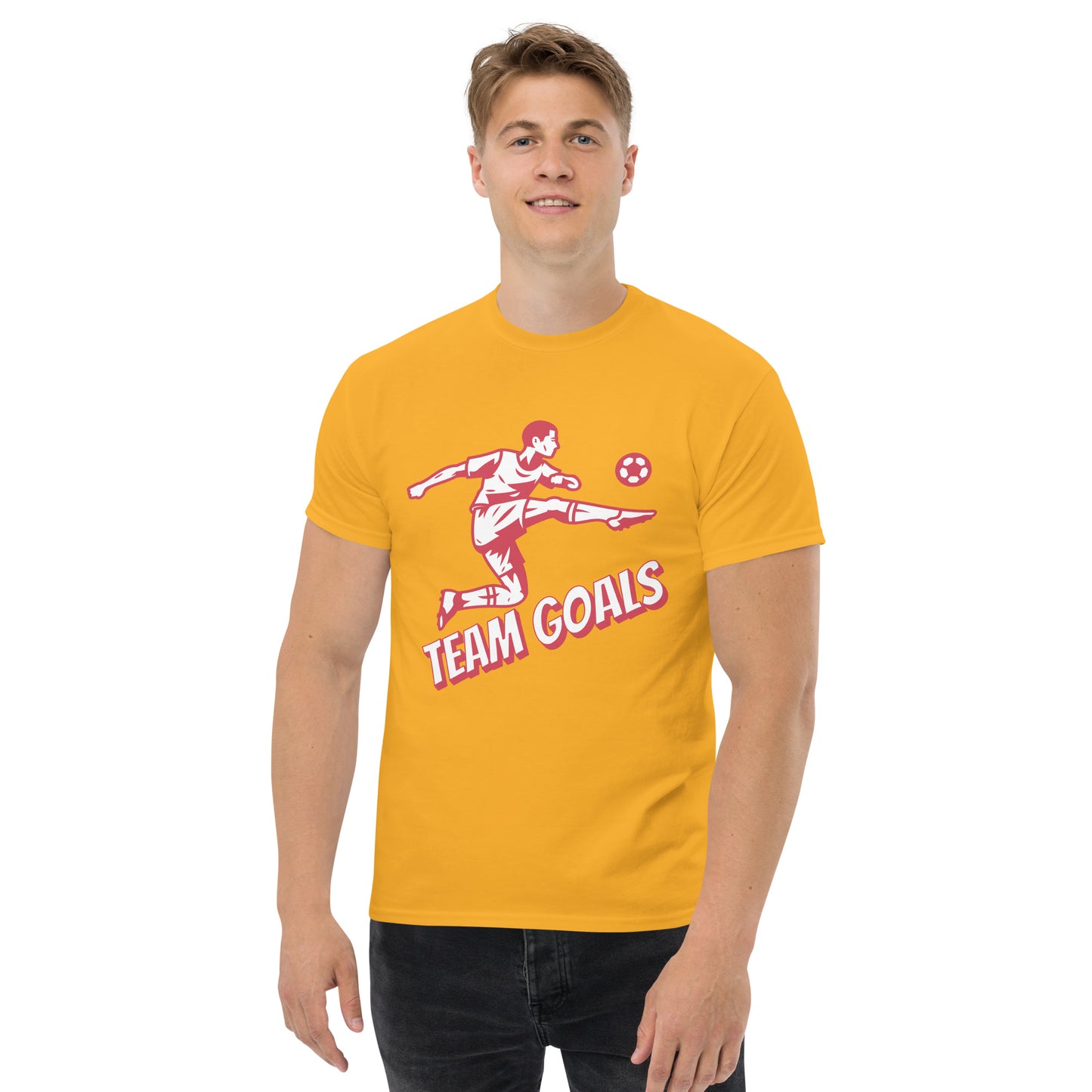 Men's Short-Sleeve T-Shirt Soccer Sport Team Goals