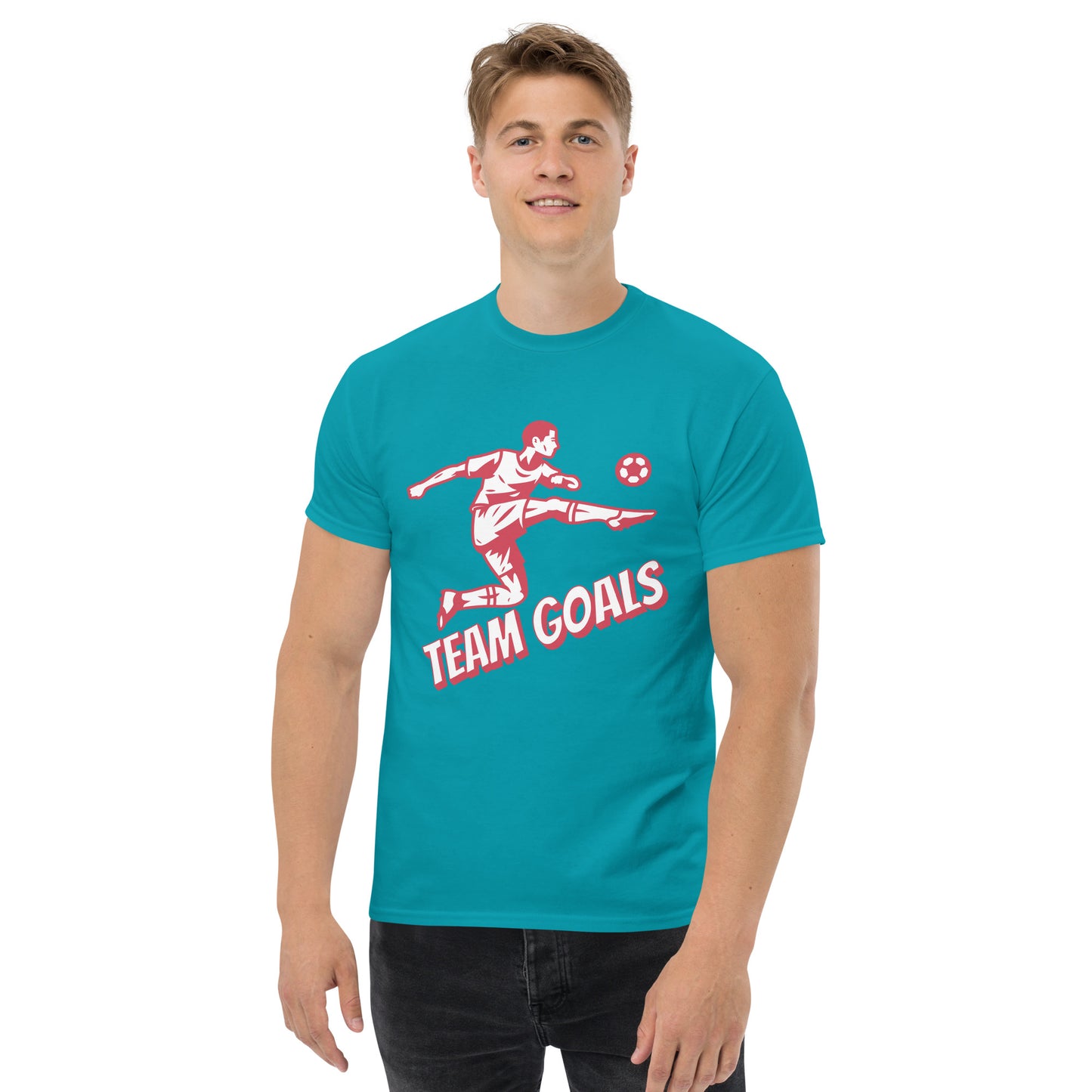 Men's Short-Sleeve T-Shirt Soccer Sport Team Goals