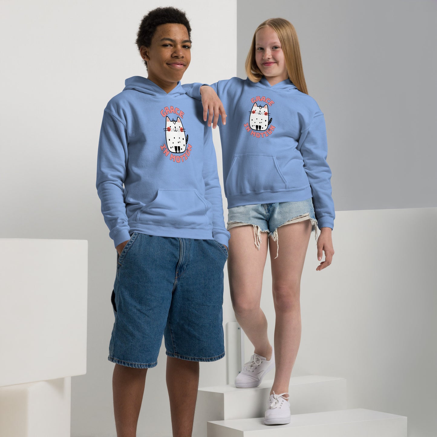 Youth Hoodie Grace in Motion Cat